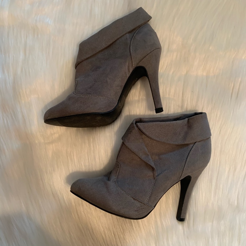 Gray Heel Booties